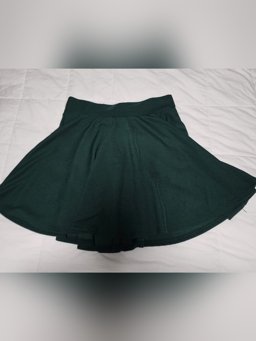 Women's Dark Green Knit Skater Skirt